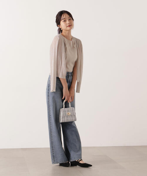 PROPORTION BODY DRESSING（プロポーションボディドレッシング）の「シアーリブニットアンサンブル / 1215270704（アンサンブル・レディース・ホワイト/グレー/ベージュ・FREE）」の15枚目の写真