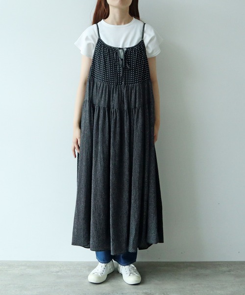 dot print jumper スカート（ジャンパースカート）｜yuni（ユニ