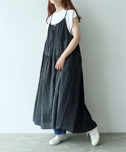 dot print jumper スカート（ジャンパースカート）｜yuni（ユニ