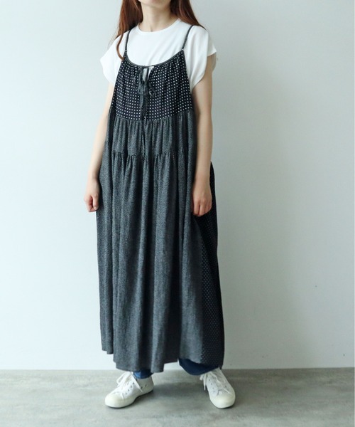 dot print jumper スカート（ジャンパースカート）｜yuni（ユニ