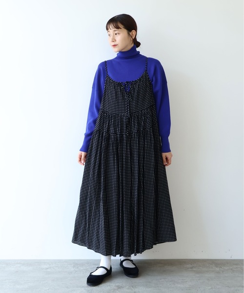 yuni(ユニ )の「dot print jumper スカート(ジャンパースカート・レディース・ブラック系その他4・FREE)」の10枚目の写真