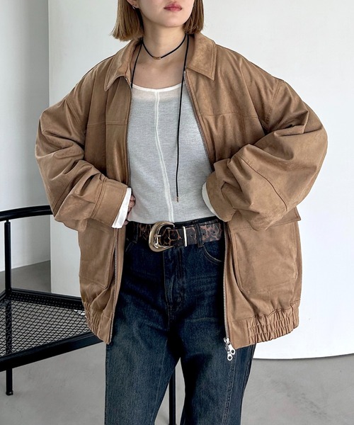 ヴィンテージ レザーブルゾン JEANASIS｜ヴィンテージレザーBIGブルゾン | Rakuten Fashion