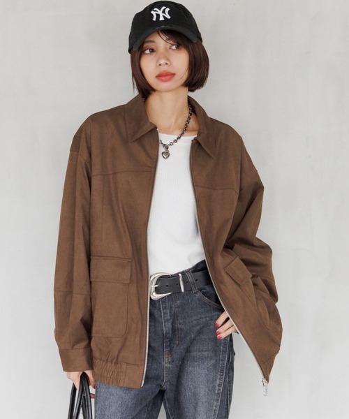PAGEBOY ブラウンレザー ジャケット 【美品】 セール】WZIPヴィンテージレザーブルゾン【3color・2size