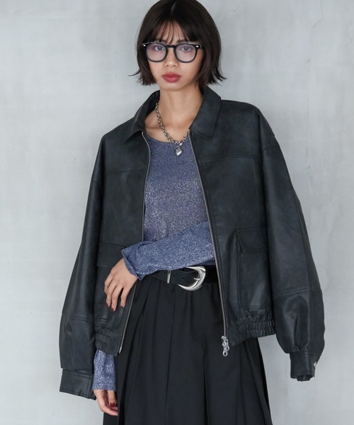 TEEN BOOP ヴィンテージレザーブルゾン TEEN BOOP ヴィンテージレザーブルゾン TEEN BOOP ヴィンテージ