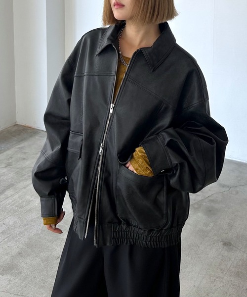 プレイボーイスポーツ レザーブルゾン 黒色 サイズⅤ Schott N.Y.C SCHOTT ショット PLAY BOY プレイボーイ！ レザー フード