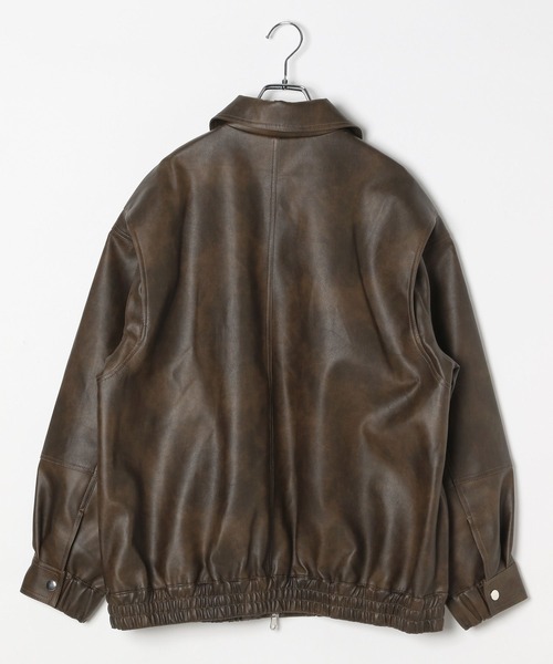 PAGEBOY ブラウンレザー ジャケット 【美品】 PAGEBOY ブルゾン アウター サンドヴィンテージレザーブルゾン