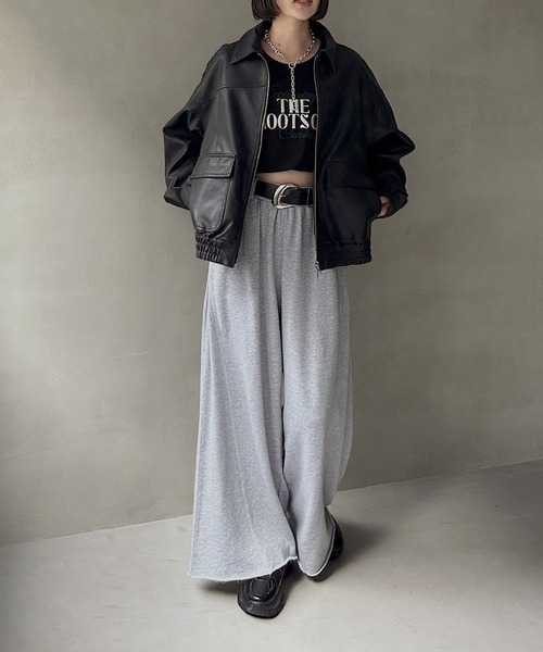 PAGEBOY（ページボーイ）の「WZIPヴィンテージレザーブルゾン【スエードorレザー２タイプ/ ２サイズ展開】（ブルゾン・レディース・ブラック/ブラウン/キャメル/ブラウン系その他・SMALL/FREE）」の5枚目の写真