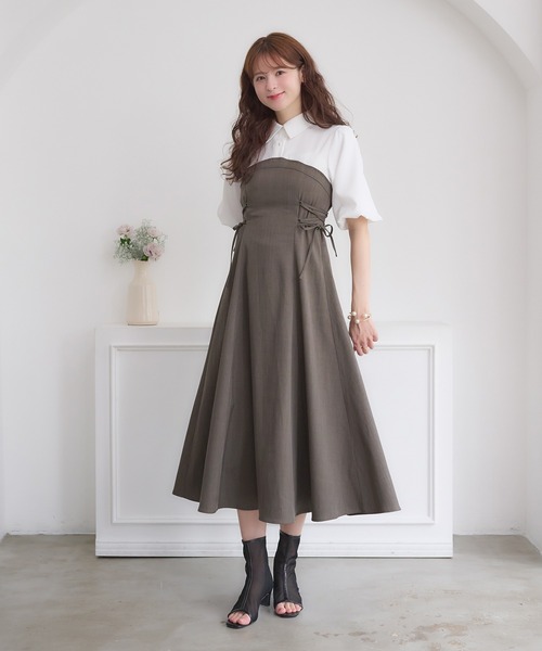 新品♡AGAWD♡lace onepiece♡送料込み アガウド side lace up docking dress / サイドレースアップドッキング
