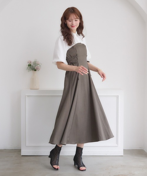 side lace up docking dress / サイドレースアップドッキング