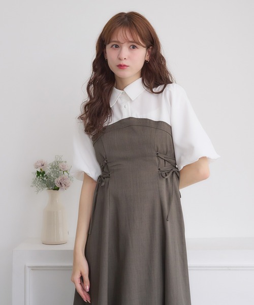 side lace up docking dress / サイドレースアップドッキング