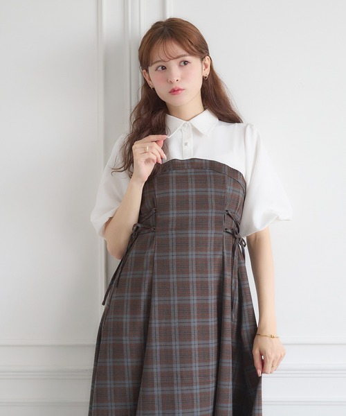 side lace up docking dress / サイドレースアップドッキング