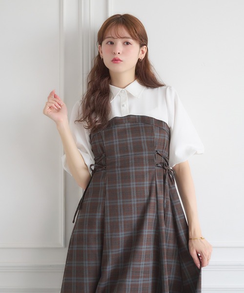 side lace up docking dress / サイドレースアップドッキング
