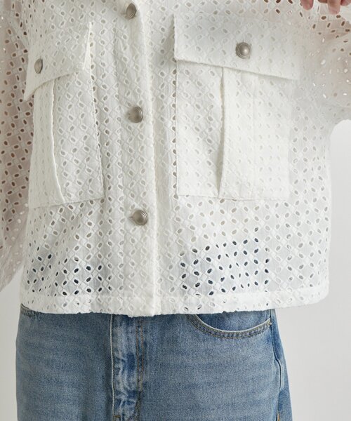 RIVE DROITE（リヴドロワ）の「【着映え◎】レースワークジャケット（その他アウター・レディース・ブラック/オフホワイト・FREE）」の3枚目の写真