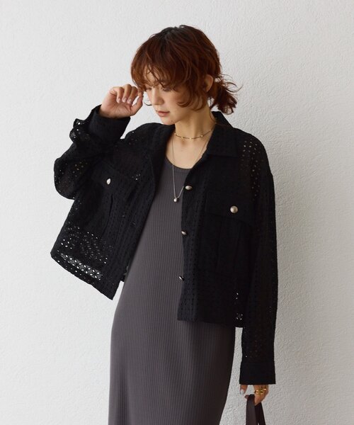 RIVE DROITE（リヴドロワ）の「【着映え◎】レースワークジャケット（その他アウター・レディース・ブラック/オフホワイト・FREE）」の17枚目の写真