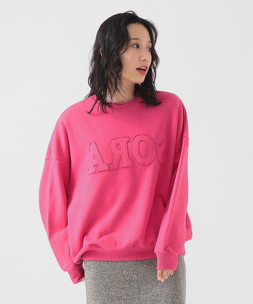 B:MING by BEAMS（ビーミングバイビームス）の「パッチワーク ロゴ スウェット（スウェット・レディース・チャコールグレー/ライトグレー/ピンク・ONE SIZE）」の3枚目の写真