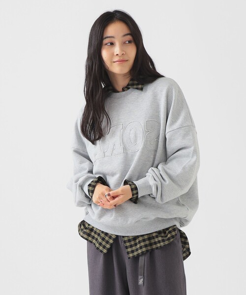 B:MING by BEAMS（ビーミングバイビームス）の「パッチワーク ロゴ スウェット（スウェット・レディース・チャコールグレー/ライトグレー/ピンク・ONE SIZE）」の21枚目の写真