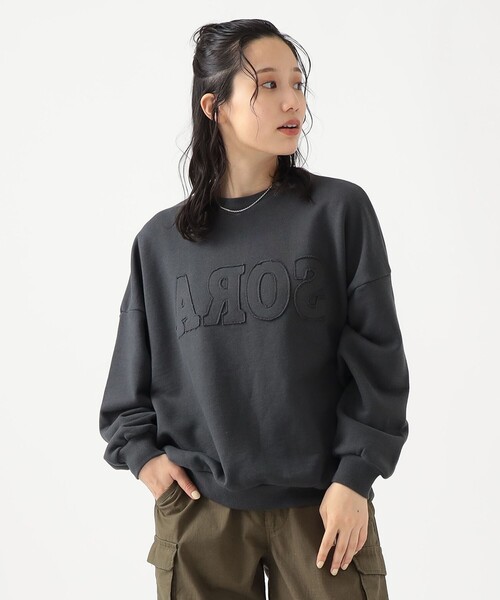 B:MING by BEAMS（ビーミングバイビームス）の「パッチワーク ロゴ スウェット（スウェット・レディース・チャコールグレー/ライトグレー/ピンク・ONE SIZE）」の5枚目の写真