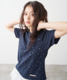 Tシャツ/カットソー（ブルー・ネイビー/青色系・花柄