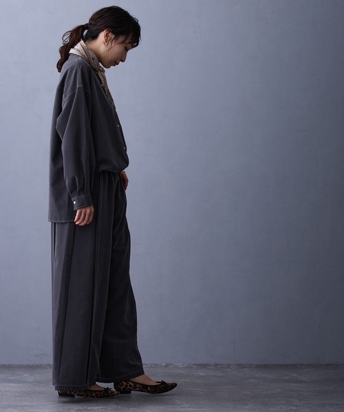 NICOLE white（ニコルホワイト）の「テンセルデニムシャツ（シャツ/ブラウス・レディース・インディゴブルー/ブルー/ブラック・FREE）」の18枚目の写真