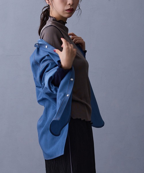 NICOLE white（ニコルホワイト）の「テンセルデニムシャツ（シャツ/ブラウス・レディース・インディゴブルー/ブルー/ブラック・FREE）」の20枚目の写真