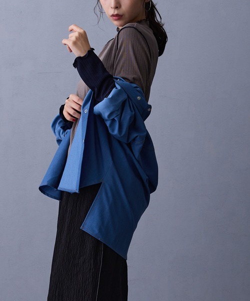 NICOLE white（ニコルホワイト）の「テンセルデニムシャツ（シャツ/ブラウス・レディース・インディゴブルー/ブルー/ブラック・FREE）」の21枚目の写真