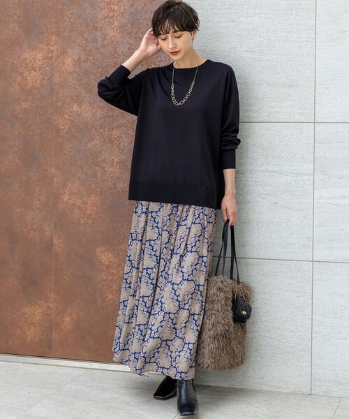 23区(ニジュウサンク)の「【洗える】Ratti ヴィンテージペイズリープリント スカート(スカート・レディース・ブルー系5/ブラック系5・40/38/36)」の14枚目の写真