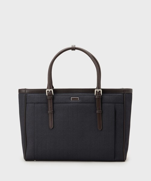 TAKEO KIKUCHI（タケオキクチ）の「メランジピンヘッド ブリーフトート（ビジネスバッグ・メンズ・チャコールグレー/ネイビー/ブラック/ネイビー系・00）」の4枚目の写真