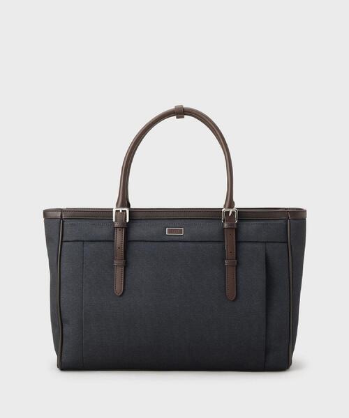 TAKEO KIKUCHI（タケオキクチ）の「メランジピンヘッド ブリーフトート（ビジネスバッグ・メンズ・チャコールグレー/ネイビー/ブラック/ネイビー系・00）」の3枚目の写真