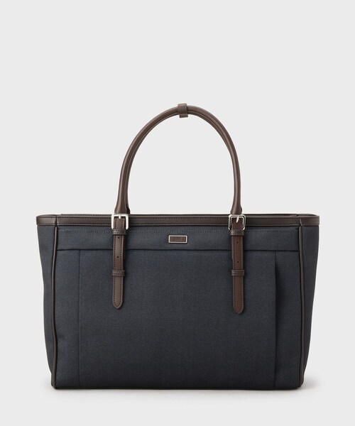 TAKEO KIKUCHI（タケオキクチ）の「メランジピンヘッド ブリーフトート（ビジネスバッグ・メンズ・チャコールグレー/ネイビー/ブラック/ネイビー系・00）」の5枚目の写真