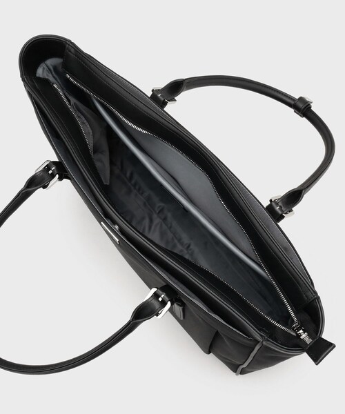 TAKEO KIKUCHI（タケオキクチ）の「メランジピンヘッド ブリーフトート（ビジネスバッグ・メンズ・チャコールグレー/ネイビー/ブラック/ネイビー系・00）」の11枚目の写真