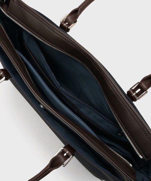 TAKEO KIKUCHI（タケオキクチ）の「メランジピンヘッド ブリーフトート（ビジネスバッグ・メンズ・チャコールグレー/ネイビー/ブラック/ネイビー系・00）」の14枚目の写真