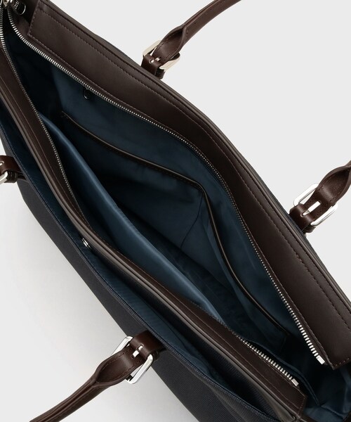 TAKEO KIKUCHI（タケオキクチ）の「メランジピンヘッド ブリーフトート（ビジネスバッグ・メンズ・チャコールグレー/ネイビー/ブラック/ネイビー系・00）」の15枚目の写真