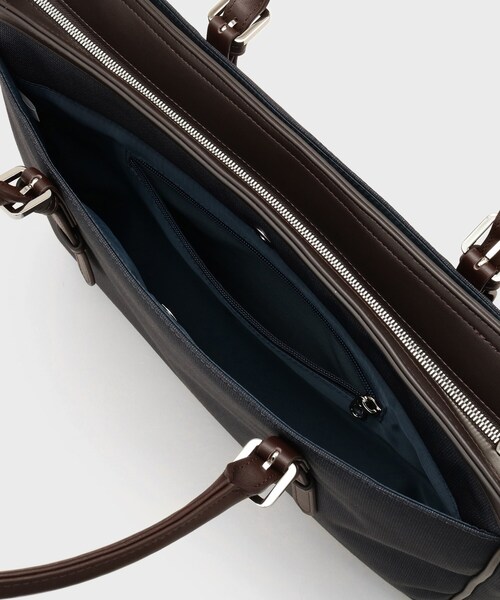 TAKEO KIKUCHI（タケオキクチ）の「メランジピンヘッド ブリーフトート（ビジネスバッグ・メンズ・チャコールグレー/ネイビー/ブラック/ネイビー系・00）」の16枚目の写真