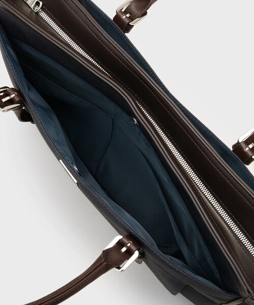 TAKEO KIKUCHI（タケオキクチ）の「メランジピンヘッド ブリーフトート（ビジネスバッグ・メンズ・チャコールグレー/ネイビー/ブラック/ネイビー系・00）」の17枚目の写真