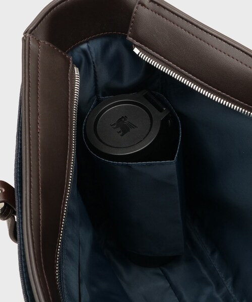 TAKEO KIKUCHI（タケオキクチ）の「メランジピンヘッド ブリーフトート（ビジネスバッグ・メンズ・チャコールグレー/ネイビー/ブラック/ネイビー系・00）」の20枚目の写真