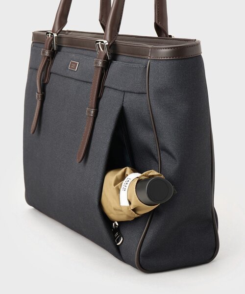 TAKEO KIKUCHI（タケオキクチ）の「メランジピンヘッド ブリーフトート（ビジネスバッグ・メンズ・チャコールグレー/ネイビー/ブラック/ネイビー系・00）」の21枚目の写真