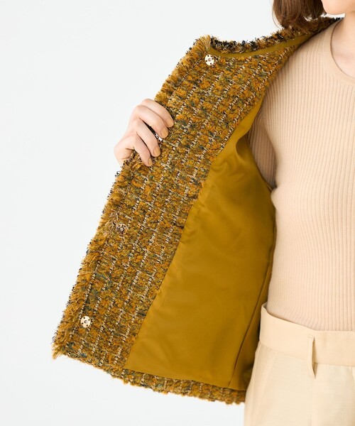 Laura フリンジ4ポケットジャケット（ノーカラージャケット）｜BALLSEY