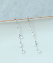 カットドロップロングセラミックピアス