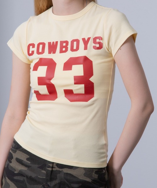MEMECLE(メメクル)の「【 MEMECLE / メメクル 】33 プリントロゴ COWBOYS Tシャツ(Tシャツ/カットソー・レディース・ピンク/ネイビー/イエロー/レッド/ホワイト・FREE)」の17枚目の写真