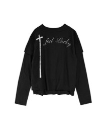 I FEEL LUCKY（アイフィールラッキー）の「【IFEELLUCKY】Layered cross long sleeve / 【アイフィールラッキー】レイヤードクロス長袖Ｔシャツ（Tシャツ/カットソー・レディース）」