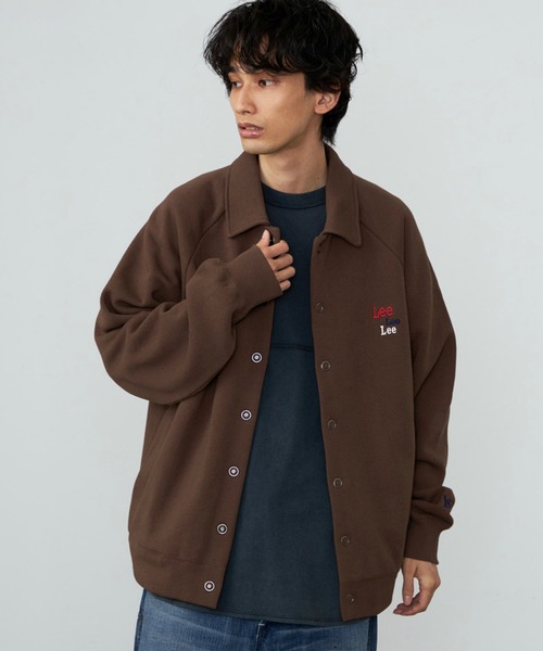 Lee（リー）の「Lee/リー スウェットカーディガン 裏起毛（スウェット・メンズ・ブラウン/カーキ/ネイビー・SMALL/MEDIUM/LARGE/X-LARGE）」の2枚目の写真
