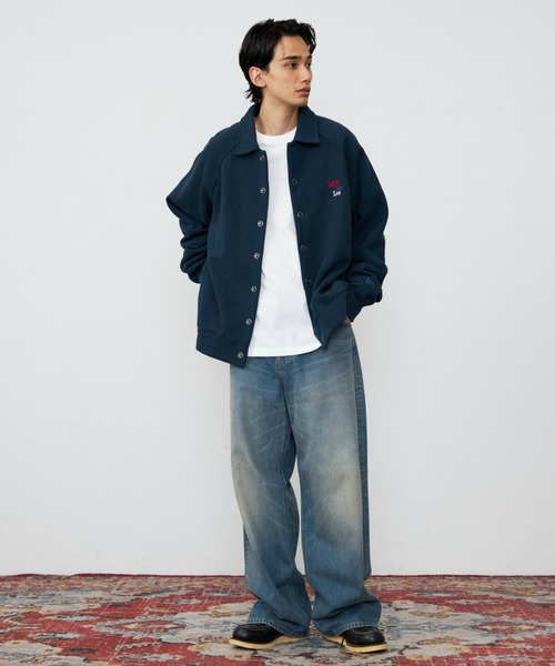 Lee（リー）の「Lee/リー スウェットカーディガン 裏起毛（スウェット・メンズ・ブラウン/カーキ/ネイビー・SMALL/MEDIUM/LARGE/X-LARGE）」の12枚目の写真