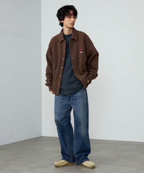 Lee（リー）の「Lee/リー スウェットカーディガン 裏起毛（スウェット・メンズ・ブラウン/カーキ/ネイビー・SMALL/MEDIUM/LARGE/X-LARGE）」の22枚目の写真