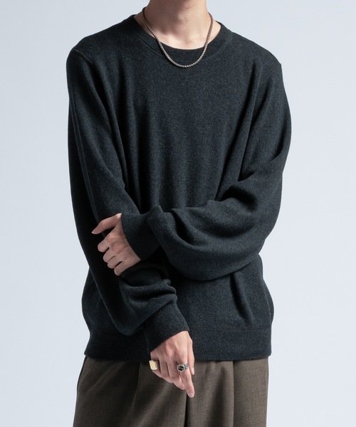 CASPER JOHN(キャスパージョン)の「Wool cotton high gauge crew neck sweater / ウールコットンハイゲージクルーネックセーター(ニット/セーター・メンズ・オレンジ/ブラック/アイボリー/ブルー・LARGE/MEDIUM/SMALL/X-SMALL)」の3枚目の写真
