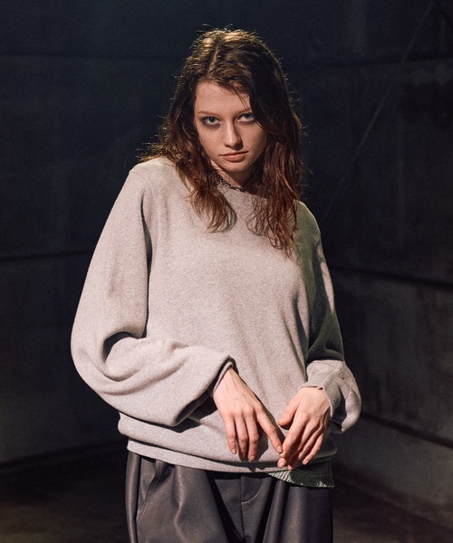 CASPER JOHN(キャスパージョン)の「Wool cotton high gauge crew neck sweater / ウールコットンハイゲージクルーネックセーター(ニット/セーター・メンズ・オレンジ/ブラック/アイボリー/ブルー・LARGE/MEDIUM/SMALL/X-SMALL)」の15枚目の写真
