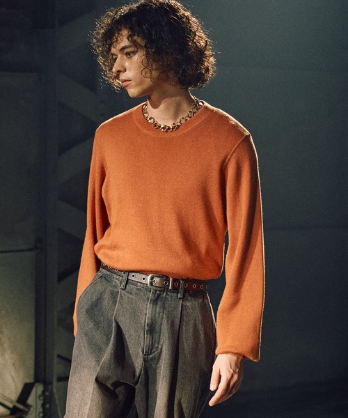 CASPER JOHN(キャスパージョン)の「Wool cotton high gauge crew neck sweater / ウールコットンハイゲージクルーネックセーター(ニット/セーター・メンズ・オレンジ/ブラック/アイボリー/ブルー・LARGE/MEDIUM/SMALL/X-SMALL)」の19枚目の写真