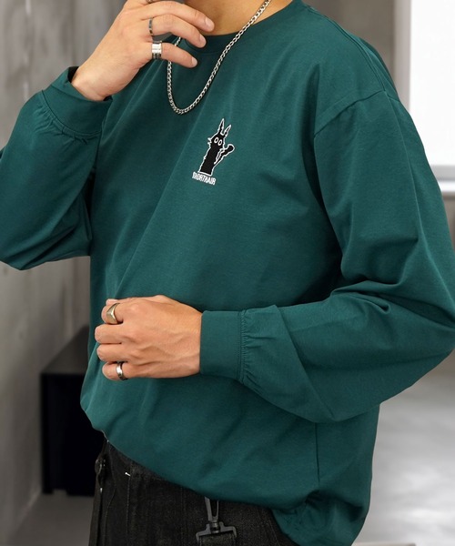 Burner（バーナー）の「【GROOVY STORE】ワイド ストレッチ素材 刺繍＆プリント ロングスリーブTシャツ（Tシャツ/カットソー・メンズ・A/H/C/D/E/F/B/G・M/L/LL）」の7枚目の写真