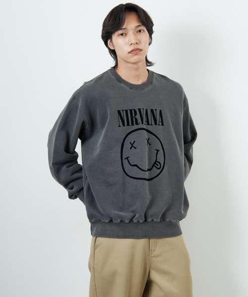GOOD ROCK SPEED（グッドロックスピード）の「[GOOD ROCK SPEED/グッドロックスピード] 別注 NIRVANA フロッキープリントスウェット（スウェット・レディース・チャコールグレー・M/L/XL）」の16枚目の写真