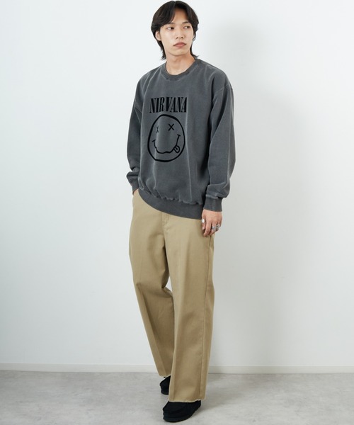 GOOD ROCK SPEED（グッドロックスピード）の「[GOOD ROCK SPEED/グッドロックスピード] 別注 NIRVANA フロッキープリントスウェット（スウェット・レディース・チャコールグレー・M/L/XL）」の19枚目の写真