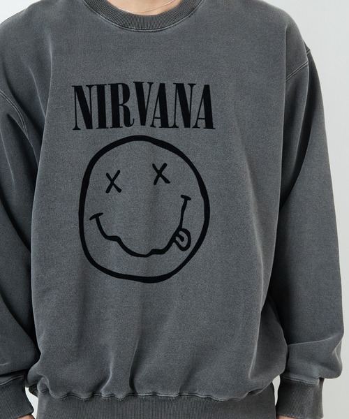 GOOD ROCK SPEED（グッドロックスピード）の「[GOOD ROCK SPEED/グッドロックスピード] 別注 NIRVANA フロッキープリントスウェット（スウェット・レディース・チャコールグレー・M/L/XL）」の22枚目の写真
